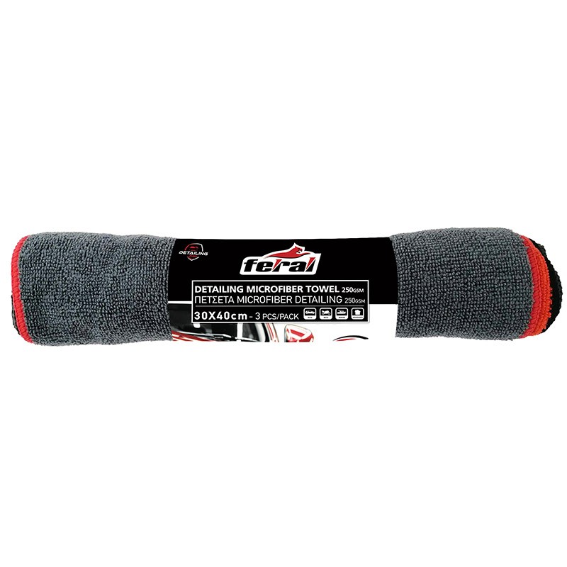 Πετσέτα Μicrofiber Feral Detailing Pro 38 x 40 cm Ρολό 3 Τεμάχια
