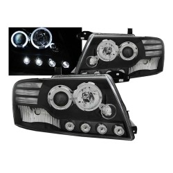 Μπροστινά Φανάρια Set Για Mitsubishi Pajero V60 00-06 Angel Eyes Μαύρα H7/H1 Manual Eagle Eyes