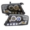 Μπροστινά Φανάρια Set Για Mitsubishi Pajero V60 00-06 Angel Eyes Μαύρα H7/H1 Manual Eagle Eyes