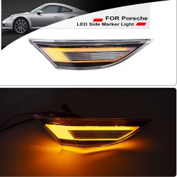 Πλαϊνά Φλας Φτερού Για Porsche  911 Carrera 991 11-16 / Boxster 718 16+ / Cayman 981 12-16 / Cayman 718 16+ Led Dynamic Άσπρα 2 