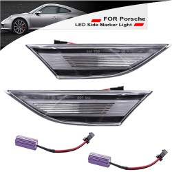 Πλαϊνά Φλας Φτερού Για Porsche  911 Carrera 991 11-16 / Boxster 718 16+ / Cayman 981 12-16 / Cayman 718 16+ Led Dynamic Άσπρα 2 