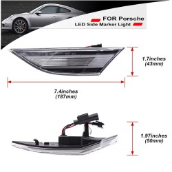 Πλαϊνά Φλας Φτερού Για Porsche  911 Carrera 991 11-16 / Boxster 718 16+ / Cayman 981 12-16 / Cayman 718 16+ Led Dynamic Άσπρα 2 