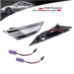 Πλαϊνά Φλας Φτερού Για Porsche  911 Carrera 991 11-16 / Boxster 718 16+ / Cayman 981 12-16 / Cayman 718 16+ Led Dynamic Άσπρα 2 