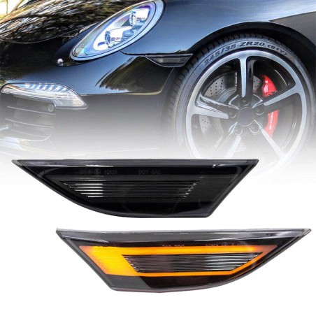 Πλαϊνά Φλας Φτερού Για Porsche  911 Carrera 991 11-16 / Boxster 718 16+ / Cayman 981 12-16 / Cayman 718 16+ Led Dynamic Φιμέ 2 Τ