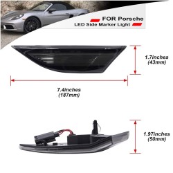 Πλαϊνά Φλας Φτερού Για Porsche  911 Carrera 991 11-16 / Boxster 718 16+ / Cayman 981 12-16 / Cayman 718 16+ Led Dynamic Φιμέ 2 Τ