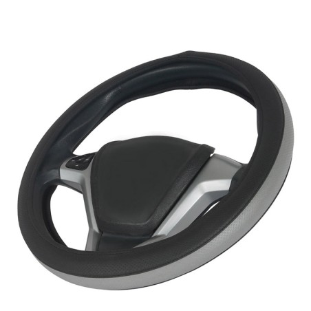 Κάλυμμα Τιμονιού Αυτοκινήτου Otom Easy-Fit Δερματίνη Μαύρο - Γκρι Medium 37-39cm F-61