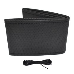 Κάλυμμα Τιμονιού Αυτοκινήτου Otom Stitching Δερματίνη Ραφτό Εξώγαζο Μαύρο Medium 37-39cm DK-201