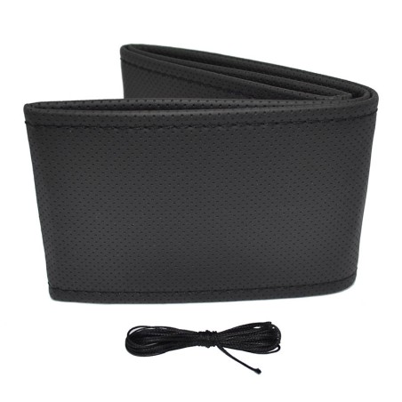 Κάλυμμα Τιμονιού Αυτοκινήτου Otom Stitching Δερματίνη Ραφτό Εξώγαζο Μαύρο Medium 37-39cm DK-201