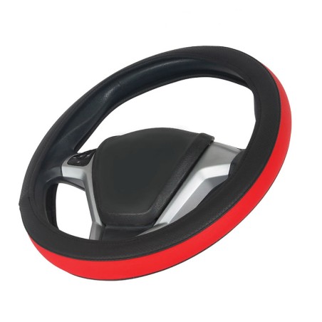 Κάλυμμα Τιμονιού Αυτοκινήτου Otom Easy-Fit Δερματίνη Μαύρο - Κόκκινο Medium 37-39cm F-56