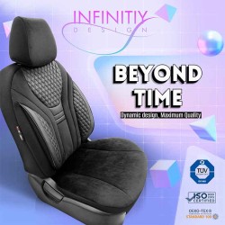 Καλύμματα Αυτοκινήτου Otom Infinity Design Universal Sued / Δερματίνη Καπιτονέ / Rachel Σετ Εμπρός / Πίσω 11 Τεμαχίων Μαύρο INF-