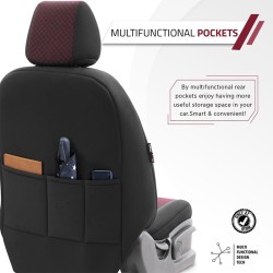 Καλύμματα Αυτοκινήτου Otom Attraction Design Universal Βαμβακερό Ύφασμα / Rachel Σετ Εμπρός / Πίσω 11 Τεμαχίων Μαύρο - Κόκκινο A