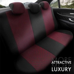 Καλύμματα Αυτοκινήτου Otom Attraction Design Universal Βαμβακερό Ύφασμα / Rachel Σετ Εμπρός / Πίσω 11 Τεμαχίων Μαύρο - Κόκκινο A