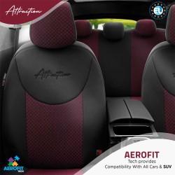Καλύμματα Αυτοκινήτου Otom Attraction Design Universal Βαμβακερό Ύφασμα / Rachel Σετ Εμπρός / Πίσω 11 Τεμαχίων Μαύρο - Κόκκινο A