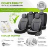 Καλύμματα Αυτοκινήτου Otom Reflective Design Universal Jacquard / Rachel / Δερματίνη Σετ Εμπρός / Πίσω 11 Τεμαχίων Μαύρο - Σκούρ
