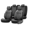 Καλύμματα Αυτοκινήτου Otom Comfortline VIP Design Universal Δερματίνη Καπιτονέ Σετ Εμπρός / Πίσω 11 Τεμαχίων Μαύρο Με Άσπρο Κέντ