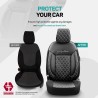 Καλύμματα Αυτοκινήτου Otom Comfortline VIP Design Universal Δερματίνη Καπιτονέ Σετ Εμπρός / Πίσω 11 Τεμαχίων Μαύρο Με Άσπρο Κέντ