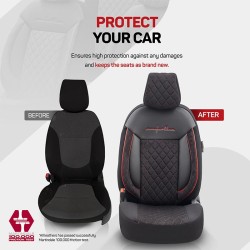 Καλύμματα Αυτοκινήτου Otom Comfortline VIP Design Universal Sued / Rachel / Δερματίνη Καπιτονέ Σετ Εμπρός / Πίσω 11 Τεμαχίων Μαύ