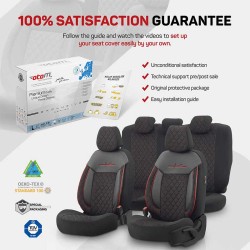 Καλύμματα Αυτοκινήτου Otom Comfortline VIP Design Universal Sued / Rachel / Δερματίνη Καπιτονέ Σετ Εμπρός / Πίσω 11 Τεμαχίων Μαύ