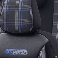 Καλύμματα Αυτοκινήτου Otom GTI Sports Design Universal Jacquard / Lacost / Δερματίνη Σετ Εμπρός / Πίσω 11 Τεμαχίων Μαύρο - Μπλε 
