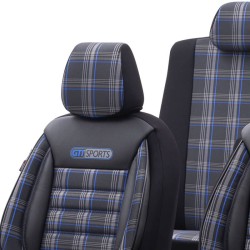 Καλύμματα Αυτοκινήτου Otom GTI Sports Design Universal Jacquard / Lacost / Δερματίνη Σετ Εμπρός / Πίσω 11 Τεμαχίων Μαύρο - Μπλε 