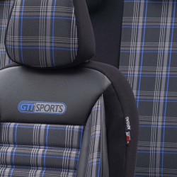Καλύμματα Αυτοκινήτου Otom GTI Sports Design Universal Jacquard / Lacost / Δερματίνη Σετ Εμπρός / Πίσω 11 Τεμαχίων Μαύρο - Μπλε 