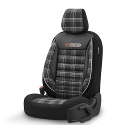 Καλύμματα Αυτοκινήτου Otom GTI Sports Design Universal Jacquard / Lacost / Δερματίνη Σετ Εμπρός / Πίσω 11 Τεμαχίων Μαύρο - Γκρι 