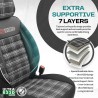 Καλύμματα Αυτοκινήτου Otom GTI Sports Design Universal Jacquard / Lacost / Δερματίνη Σετ Εμπρός / Πίσω 11 Τεμαχίων Μαύρο - Γκρι 