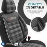 Καλύμματα Αυτοκινήτου Otom GTI Sports Design Universal Jacquard / Lacost / Δερματίνη Σετ Εμπρός / Πίσω 11 Τεμαχίων Μαύρο - Γκρι 