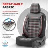 Καλύμματα Αυτοκινήτου Otom GTI Sports Design Universal Jacquard / Lacost / Δερματίνη Σετ Εμπρός / Πίσω 11 Τεμαχίων Μαύρο - Κόκκι