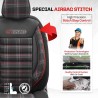 Καλύμματα Αυτοκινήτου Otom GTI Sports Design Universal Jacquard / Lacost / Δερματίνη Σετ Εμπρός / Πίσω 11 Τεμαχίων Μαύρο - Κόκκι