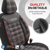 Καλύμματα Αυτοκινήτου Otom GTI Sports Design Universal Jacquard / Lacost / Δερματίνη Σετ Εμπρός / Πίσω 11 Τεμαχίων Μαύρο - Κόκκι