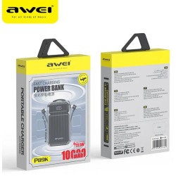 Powerbank - P89K - 10.000mah - AWEI - 007665 - Black