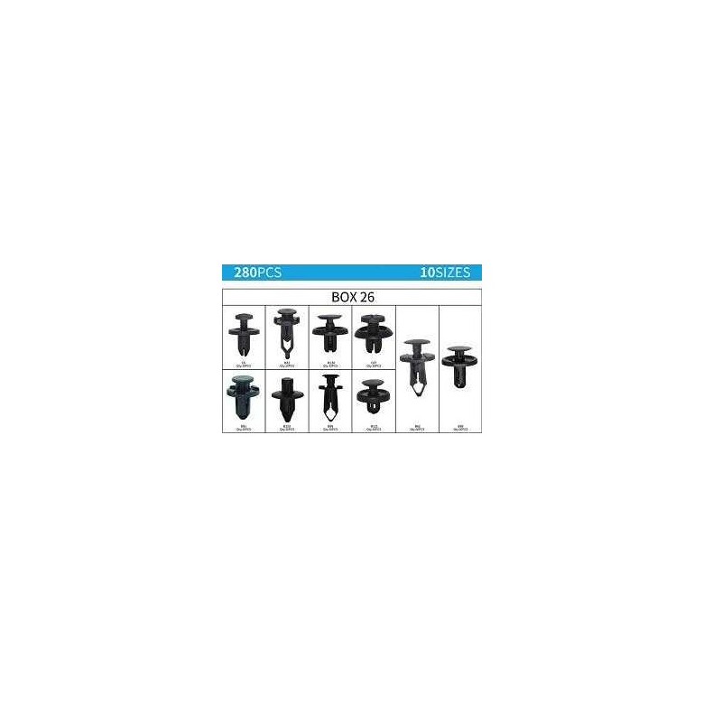 Σετ συνδετήρες αυτοκινήτου 10 τύπων - 280pcs - 180261
