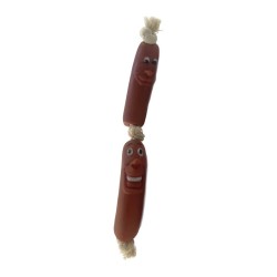 Παιχνίδι σκύλου Latex λουκάνικα με σχοινί - 23x3.5cm - 12pcs - 550377