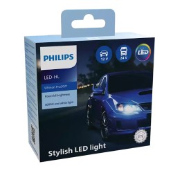 Λάμπες Led H7 Philips Ultinon Pro3021 12V 24V 20W 6000K 1800lm 11972U3021X2 2 Τεμάχια