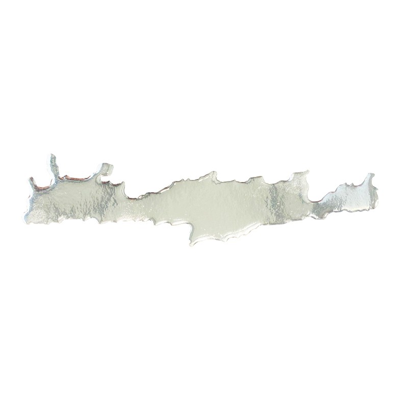 Αυτοκόλλητο Αυτοκινήτου ''Κρήτη΄΄ 15cm x 3,5cm Ασημί Με Επικάλυψη Σμάλτου 1 Τεμάχιο