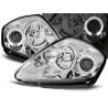 Φανάρια εμπρός angel eyes για Mitsubishi Eclipse (2000-2005) - chrome , με λάμπες (Η1) - σετ 2τμχ.