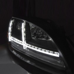 Μπροστινά Φανάρια Set Για Audi TT 8J 06-10 DRL & Led Signal Dynamic Μαύρα Xenon Έκδοση D1S/H1 Με Μοτέρ Sonar