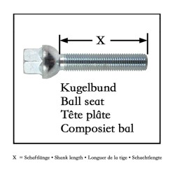 Μπουλόνια M12x1.5 45mm 10 Τεμάχια
