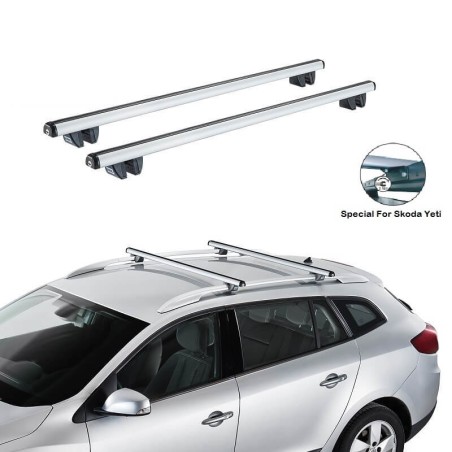 Μπάρες Οροφής Αλουμινίου CRUZ Oplus 924-051 R-118cm Railing System Για Skoda Yeti 09-14 Ασημί 2 Τεμάχια
