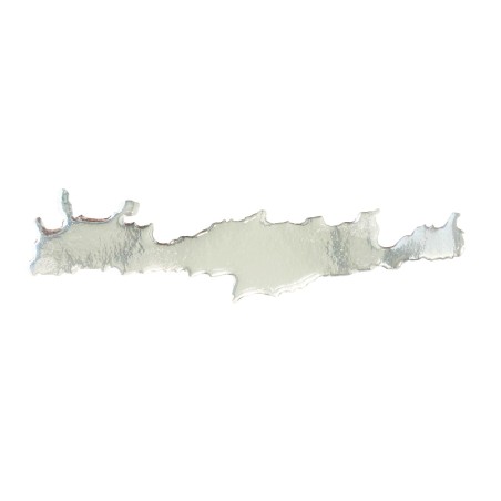 Αυτοκόλλητο Αυτοκινήτου ''Κρήτη΄΄ 10cm x 2cm Ασημί Με Επικάλυψη Σμάλτου 1 Τεμάχιο