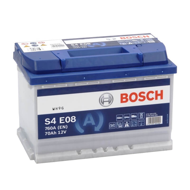 Μπαταρία Αυτοκινήτου 70Ah Δεξιά Bosch 760Α (ΕΝ) Start Stop EFB S4E08