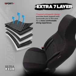 Καλύμματα Αυτοκινήτου Otom Sport Plus City Design Universal Βαμβακερό Ύφασμα / Rachel / Δερματίνη Σετ Εμπρός / Πίσω 11 Τεμαχίων 