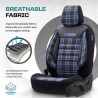 Καλύμματα Αυτοκινήτου Otom GTI Sports Design Universal Jacquard / Lacost / Δερματίνη Σετ Εμπρός / Πίσω 11 Τεμαχίων Μαύρο - Μπλε 