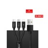 Καλώδιο Φόρτισης Και Μεταφοράς Δεδομένων USB Earldom EC-IMC015 3 In 1 Black 1.2m 1 Τεμάχιο