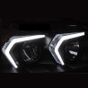 Μπροστινά Φανάρια Set Για Bmw 3 E90 / E91 05-08 G60 Look 3D DRL & Led Φλας Μαύρα H7/H1 Reliable Auto Parts