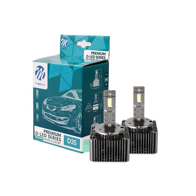 Λάμπες Led D3S M-tech Canbus 42W 6000K 8400lm 2 Τεμάχια