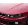 Φανάρια εμπρός led angel eyes για Mitsubishi Galant (1996-2006) - μαύρα , με λάμπες (Η1) - σετ 2τμχ.