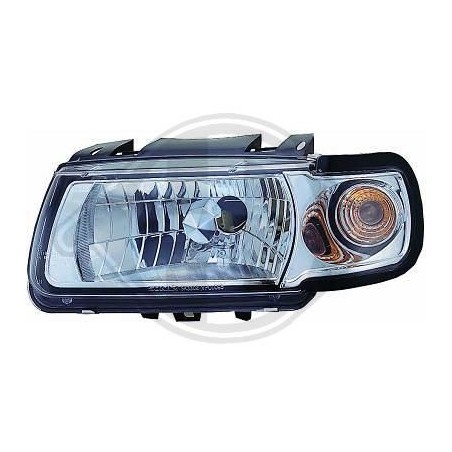Φανάρια εμπρός για Vw Polo 6N (1994-1999) - chrome , με λάμπες (Η1) - σετ 2τμχ.