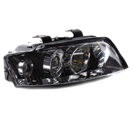Φανάρια εμπρός για Audi A4 B6 (2001-2004) - μαύρα , χωρίς λάμπες (Η1) - σετ 2τμχ.